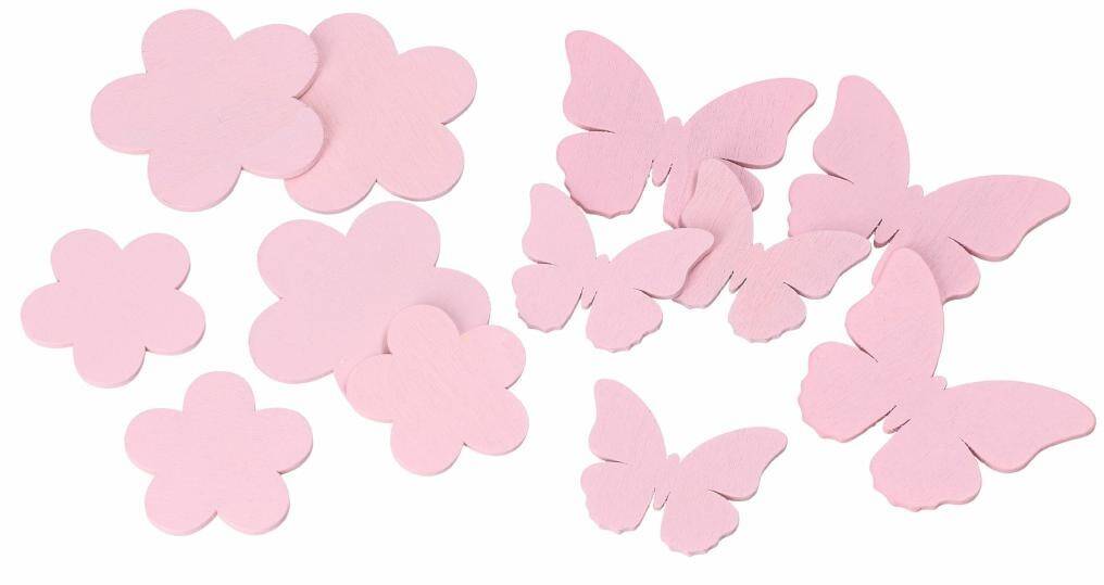 Kwiatki, motylki różowe mix 3,5cm-5,5cm (Zdjęcie 4)