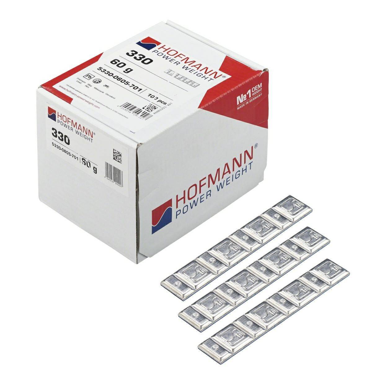 Adhesive Lead Weight Hofmann  Type 330-2/100 (Pb) 60g 4 x 5 and 4 x 10g - Pack of 100 (H330-2/100)
