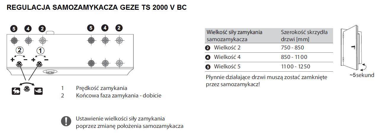 Samozamykacz GEZE TS 2000 NV BC z ramieniem brązowy (Zdjęcie 5)