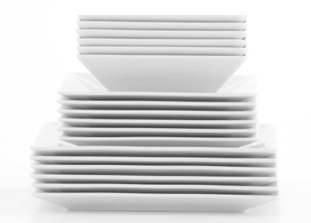Komplet talerzy dla 6 osób 18 elementowy CLASSIC Biały Lubiana