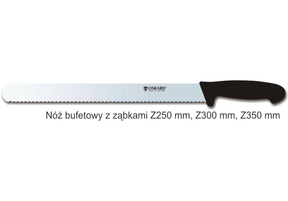 Nóż bufetowy 250 mm z ząbkami OSKARD NK 025 Z