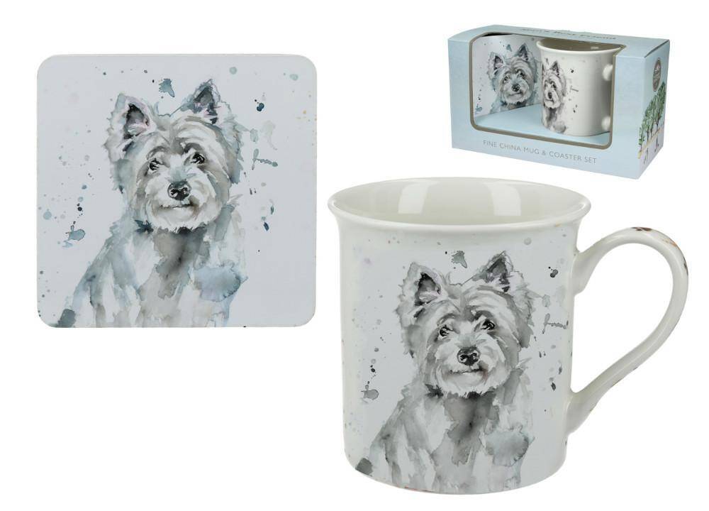 Kubek 230 ml z podkładką. Leonardo England. Westie terrier.710-4108