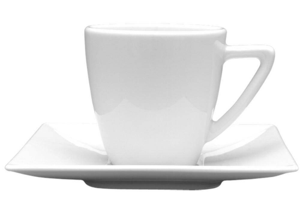 Filiżanka espresso 70 ml ze spodkiem 11 cm CLASSIC Biała Lubiana