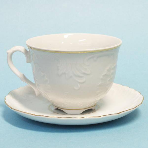 Filiżanka 330 ml ze spodkiem 15,7 cm ROCOCO 3604 Złota Linia Ćmielów