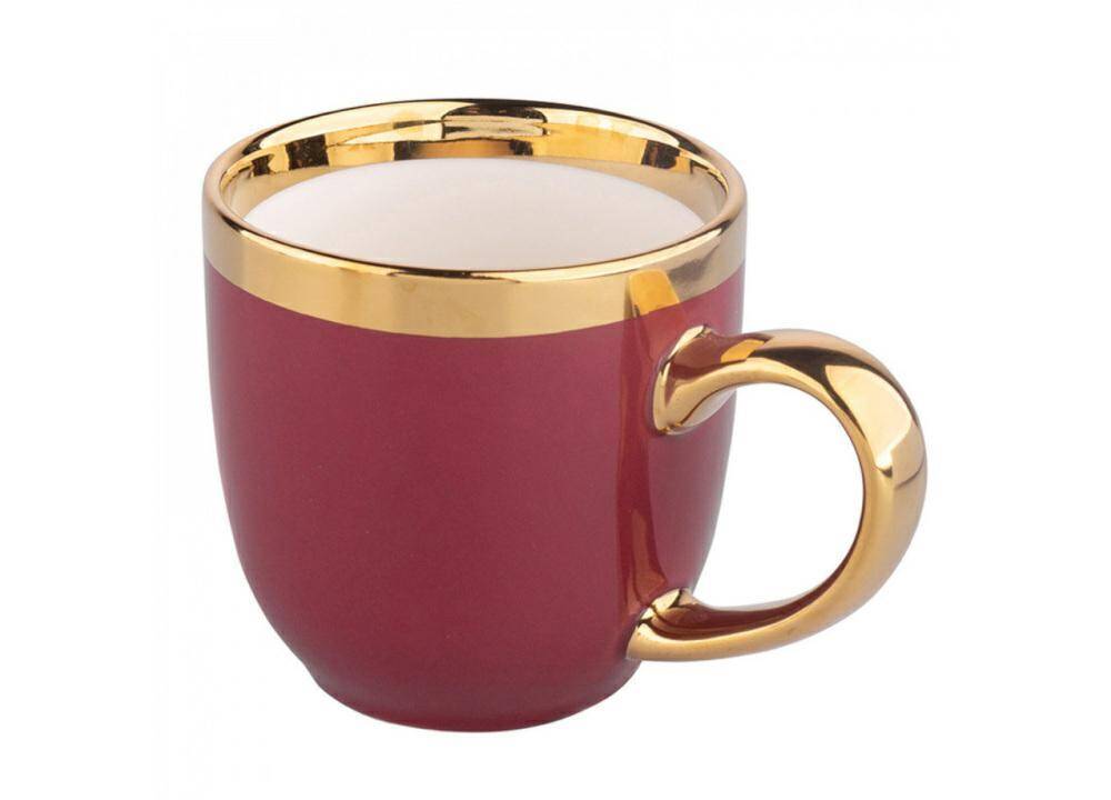 Kubek ze złotym uchem 300 ml Aurora Gold Bordowy