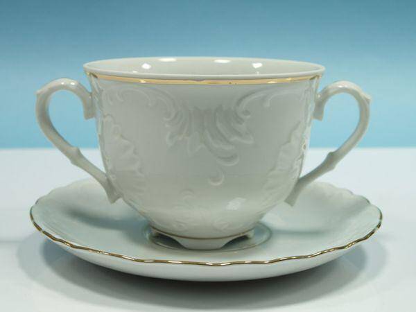 BULIONÓWKA 330 ml ze spodkiem 15 cm ROCOCO 3604 Złota Linia Ćmielów