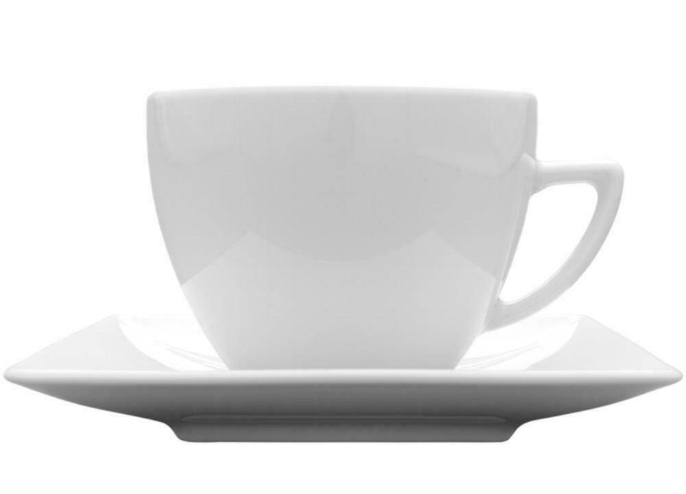Filiżanka 540 ml ze spodkiem 17,5 cm CLASSIC Biała Lubiana