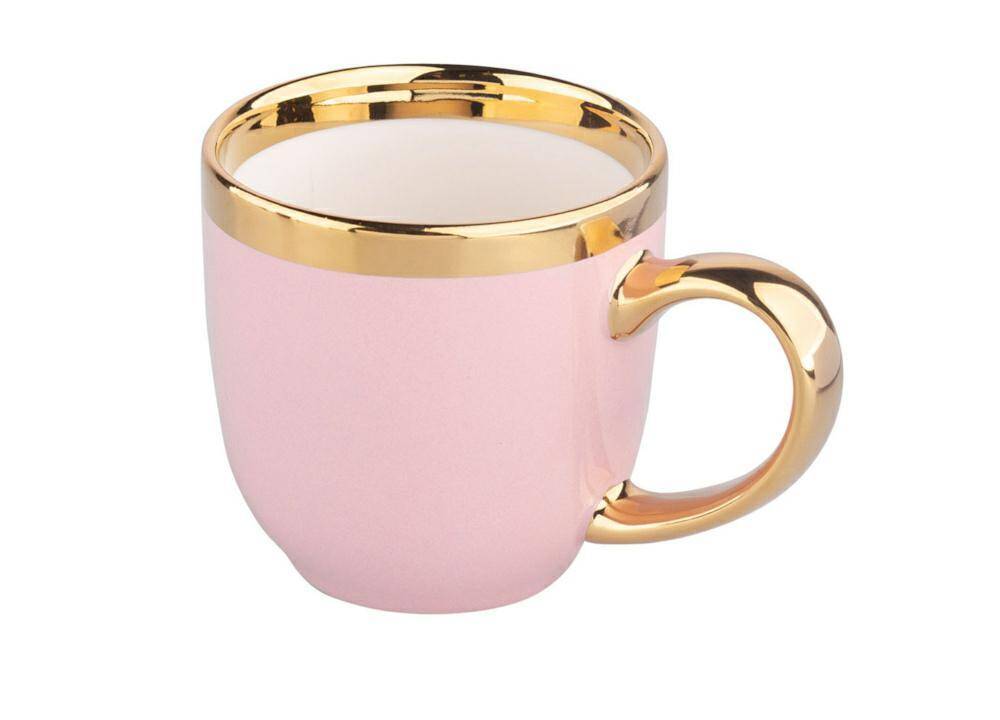 Kubek ze złotym uchem 300 ml Aurora Gold Różowy