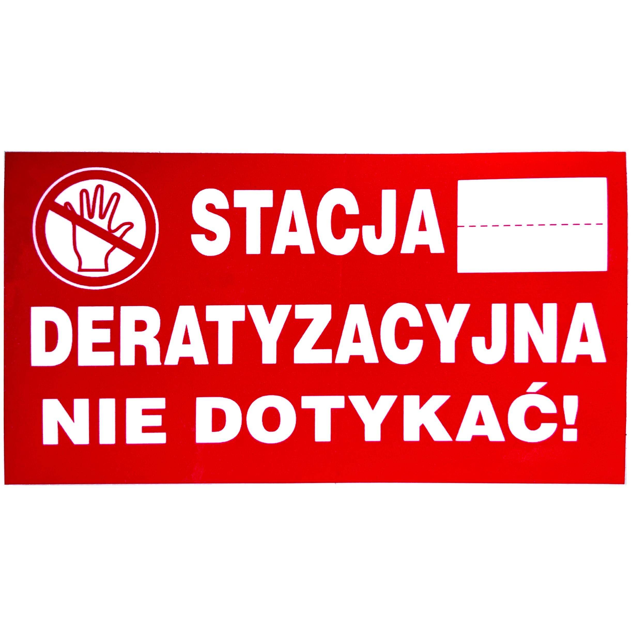 Naklejka na stację derat. czerw.