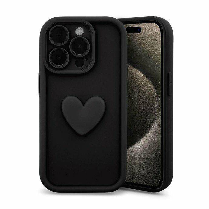 ETUI HEARTS IPHONE 15 CZARNY