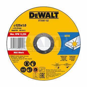 DeWALT Korundowe tarcze do cięcia metalu 125x1mm 10szt. DT3507-QZ