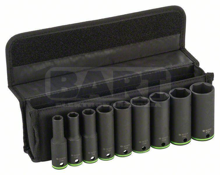 BOSCH Zestaw kluczy nasadowych 10-27mm 77mm 9sztuk (Photo 1)