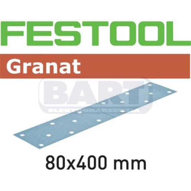 FESTOOL Arkusze ścierne Granat STF 80x400 P180 GR/50 (Zdjęcie 2)