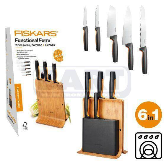 FISKARS Zestaw 5 noży w bambusowym bloku Functional Form (Photo 5)