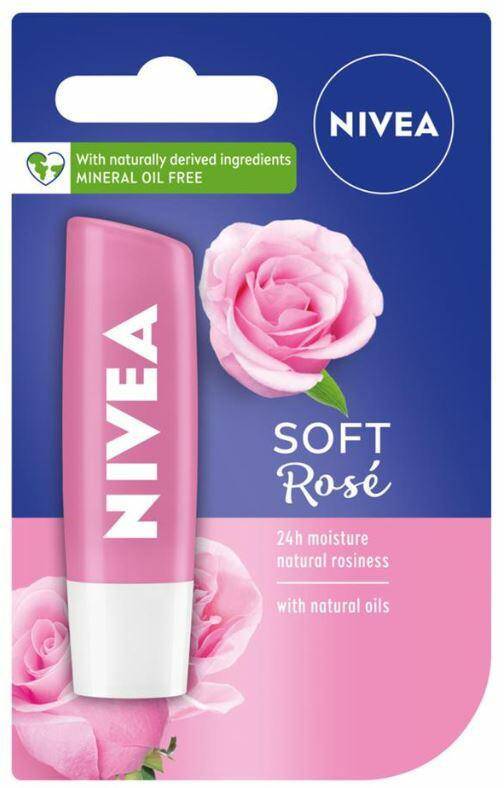 Nivea Lip Care pomadka Soft Rose 4.8g (Zdjęcie 1)