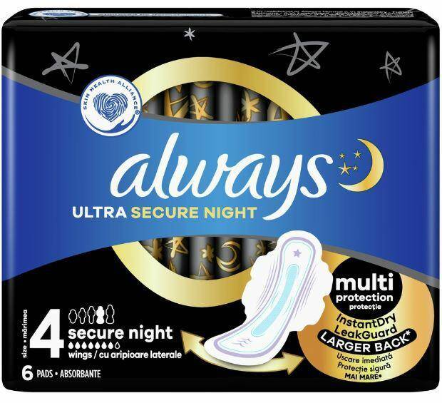 Always Ultra Secure Night podpaski 6szt