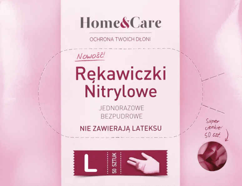 Rękawice nitrylowe Home Care L 50szt