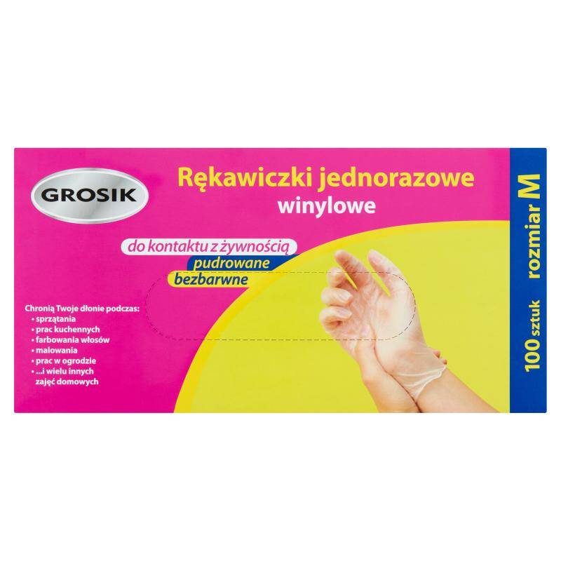 Grosik Rękawiczki jednorazowe winylowe L