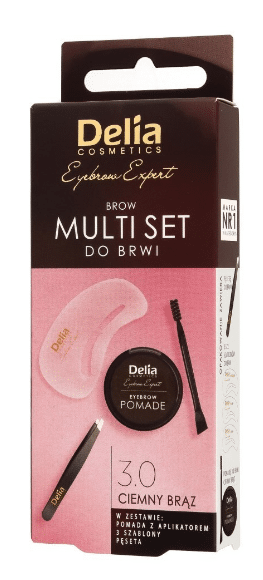 Delia Multi Set do brwi 3.0 Ciemny brąz
