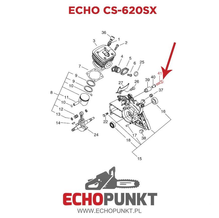 Śruba Echo CS-590/600/610/620SX (Zdjęcie 3)