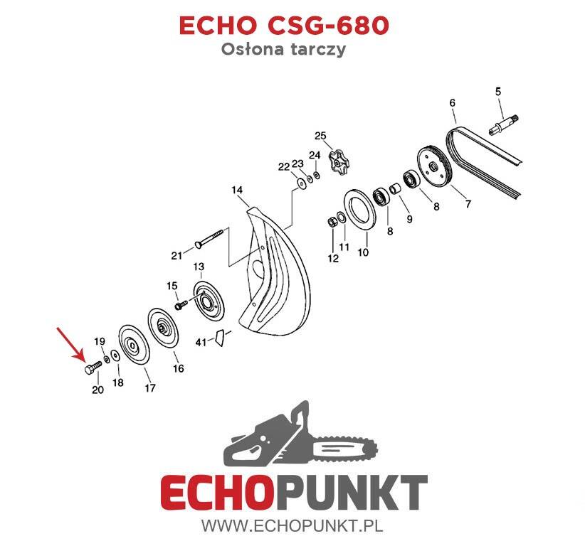 Śruba tarczy Echo CSG-680 (Zdjęcie 2)