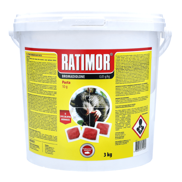 Ratimor / Bromadiolone pasta 3kg trutka na myszy i szczury