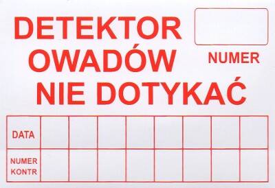 Naklejka na detektor owadów