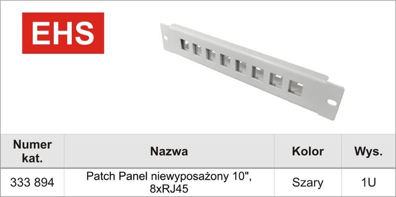 Patch-Panel  8x RJ45 10