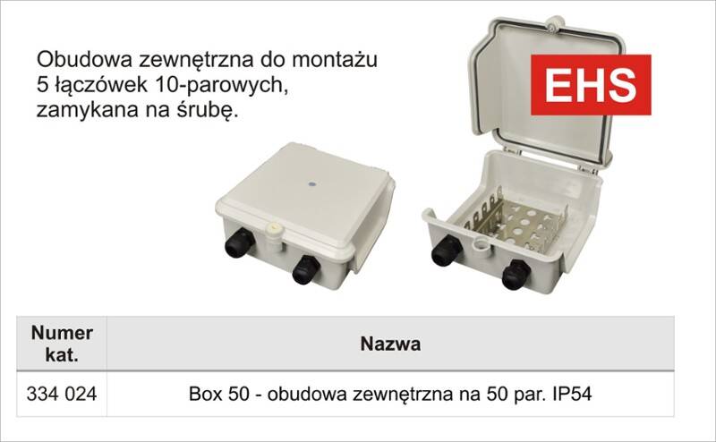 Box zew.50 par.IP45 na 5 łącz.-ABS