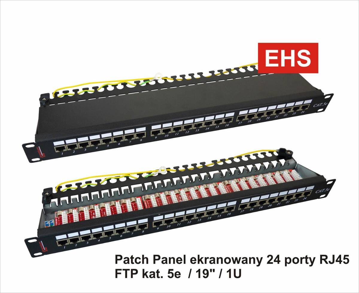Patch Panel  FTP 24 Porty kat.5e   PL (Zdjęcie 2)