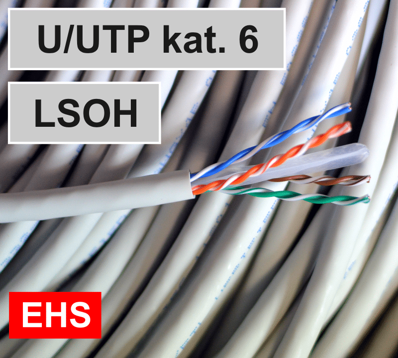 U/UTP kat.6 - kabel LAN 4x2x23 AWG, żyły