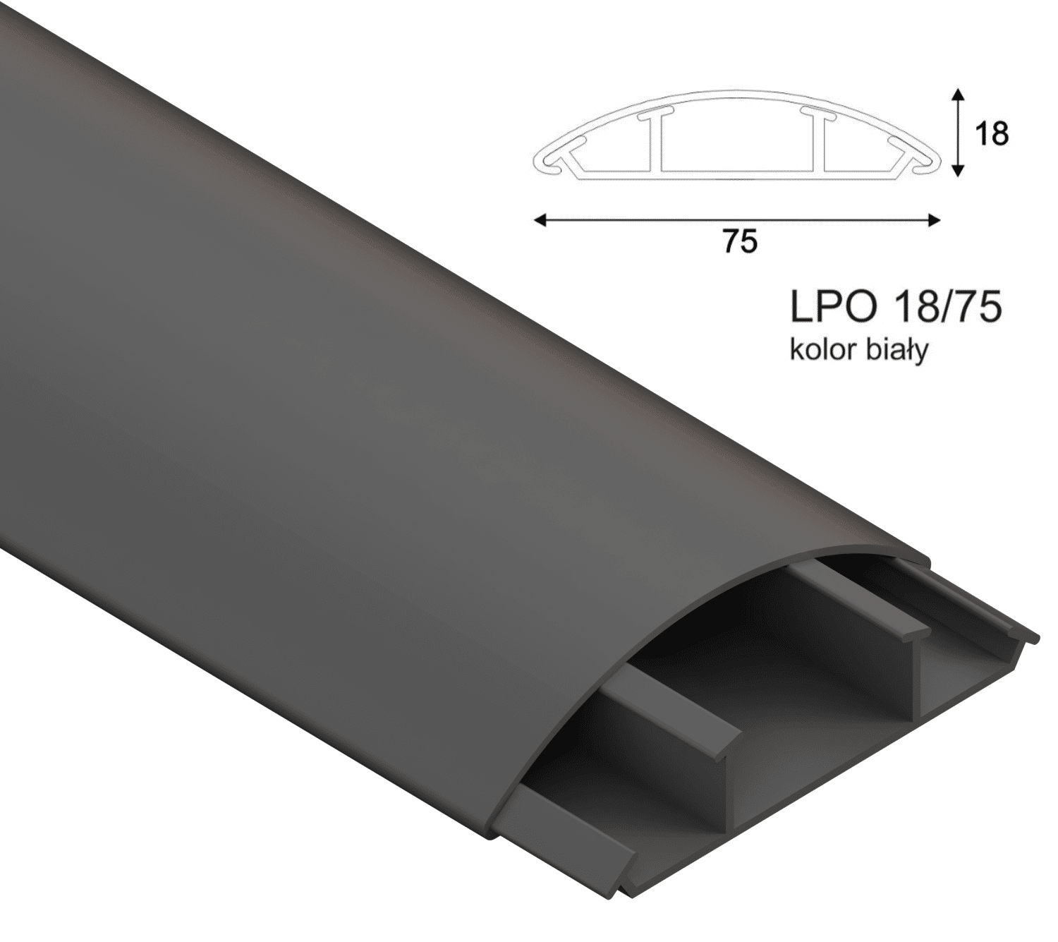 LPO 18/75 3K  L=2m Kanał kablowy szary