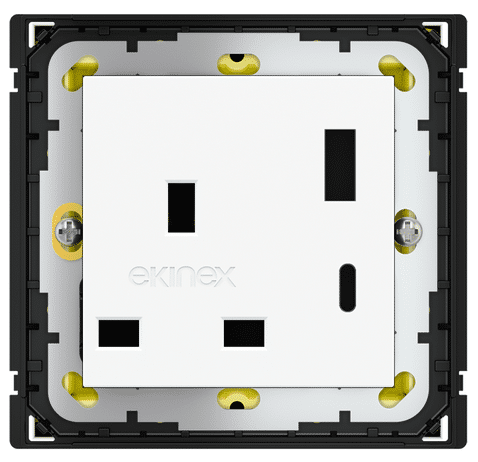 POKRYWA GNIAZDA UK + USB A-C PLASTIK