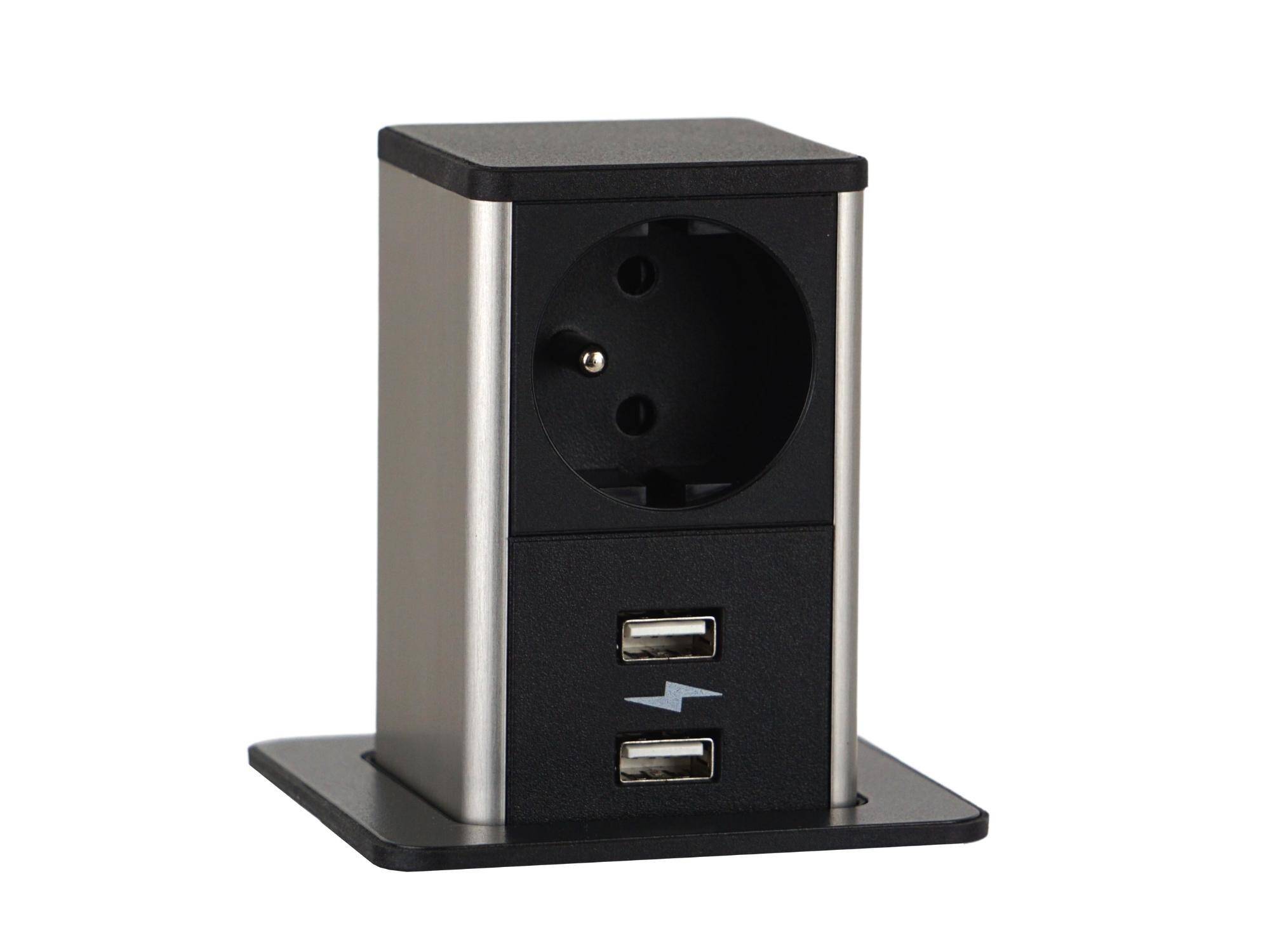 POP UP GNIAZDO B/B 1XUTE ŁAD.USB A/A 12W