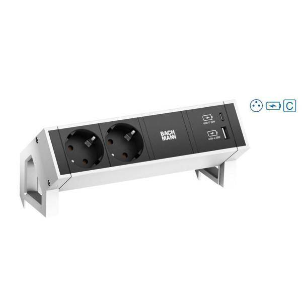 DESK2 LISTWA 4M. 2XUTE ŁAD.USB A/C 22W