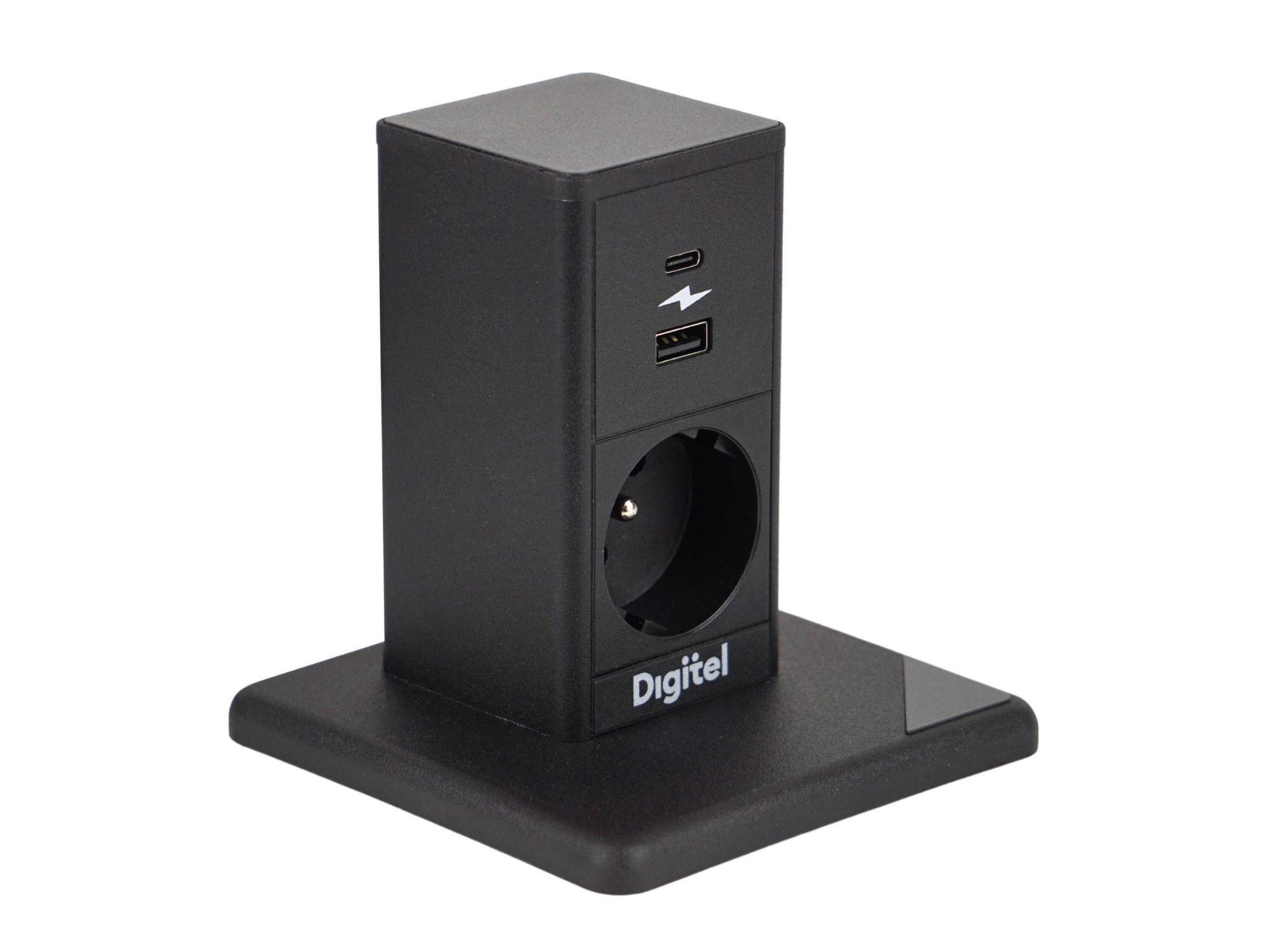 PILLAR GNIAZDO 2M B/B/B 1XUTE ŁAD. USB