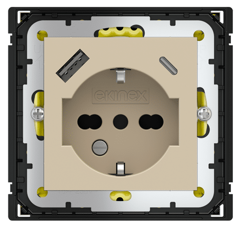 POKRYWA GNIAZDA IT, 55X55 + USB A-C