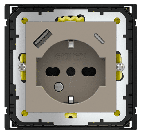 POKRYWA GNIAZDA IT, 55X55 + USB A-C