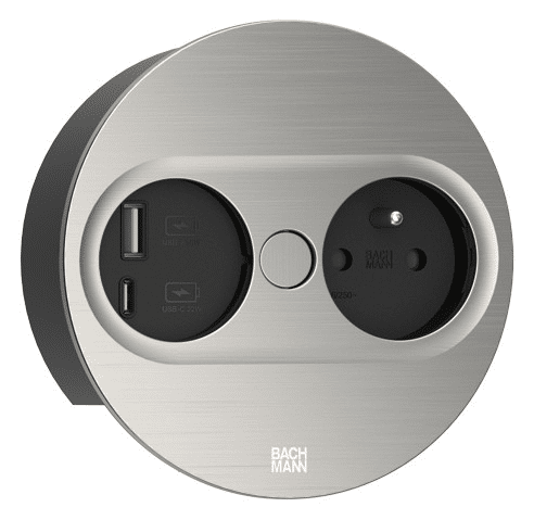 TWIST 2 1XUTE ŁAD.USB A/C 22W STAL N.