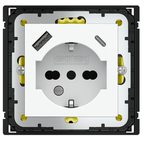 POKRYWA GNIAZDA IT, 55X55 + USB A-C