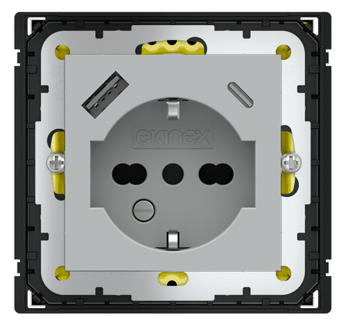 POKRYWA GNIAZDA IT, 55X55 + USB A-C