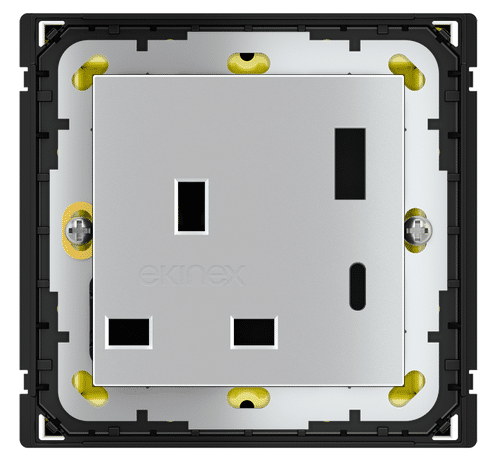 POKRYWA GNIAZDA UK + USB A-C METAL