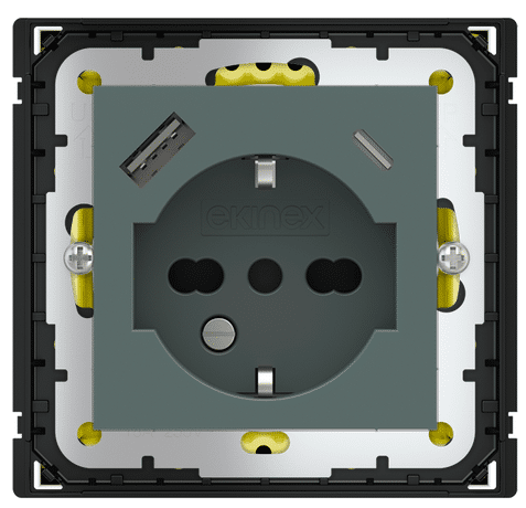 POKRYWA GNIAZDA IT, 55X55 + USB A-C