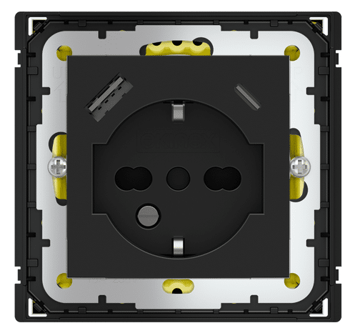 POKRYWA GNIAZDA IT, 55X55 + USB A-C