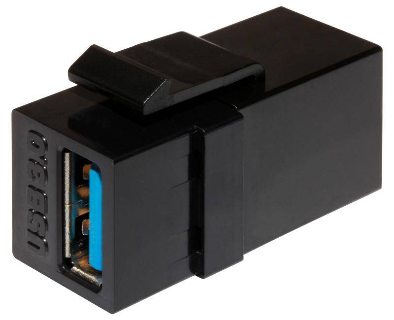 ZŁĄCZE USB 3.0 A/A CZARNE KEYSTONE