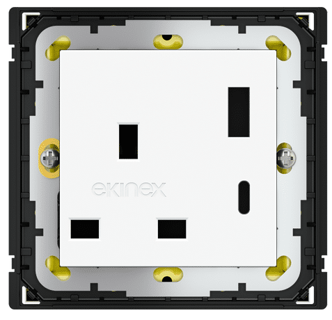 POKRYWA GNIAZDA UK + USB A-C BIAŁA