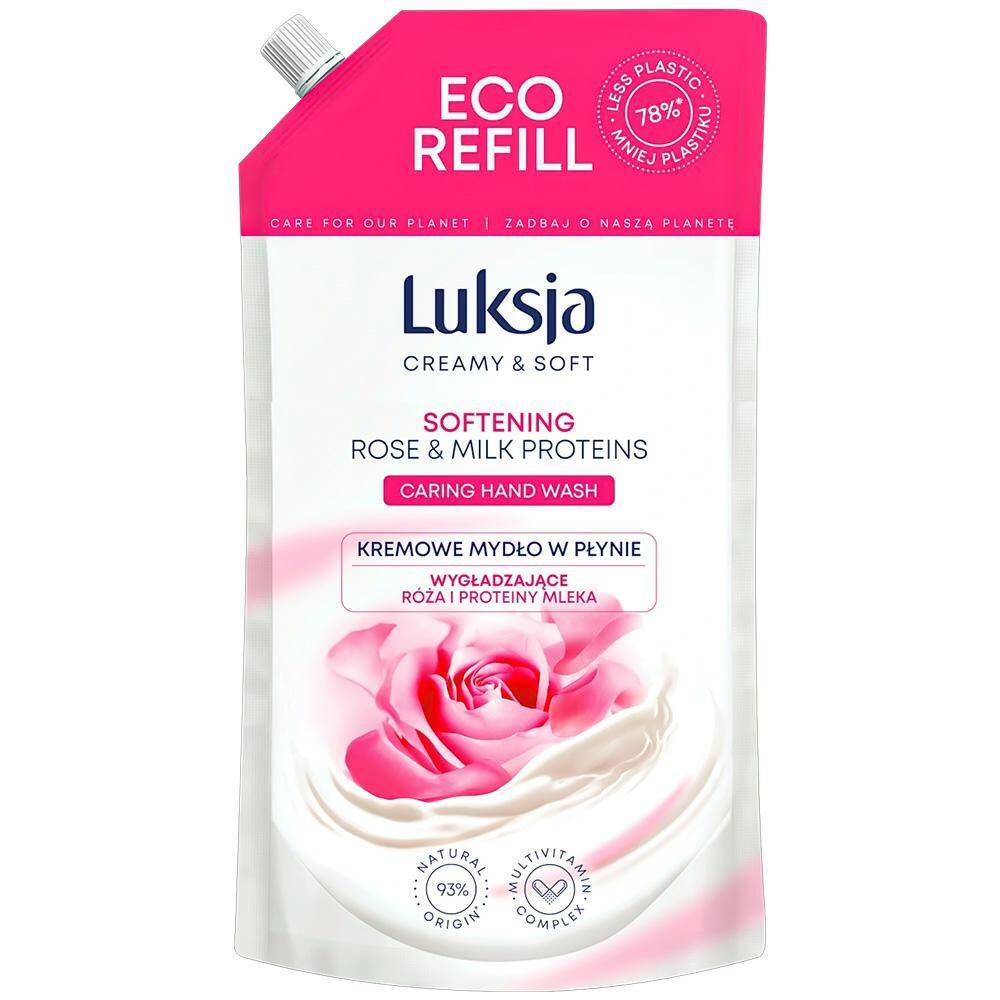 LUKSJA Mydło w płynie 900ml Zapas Róża