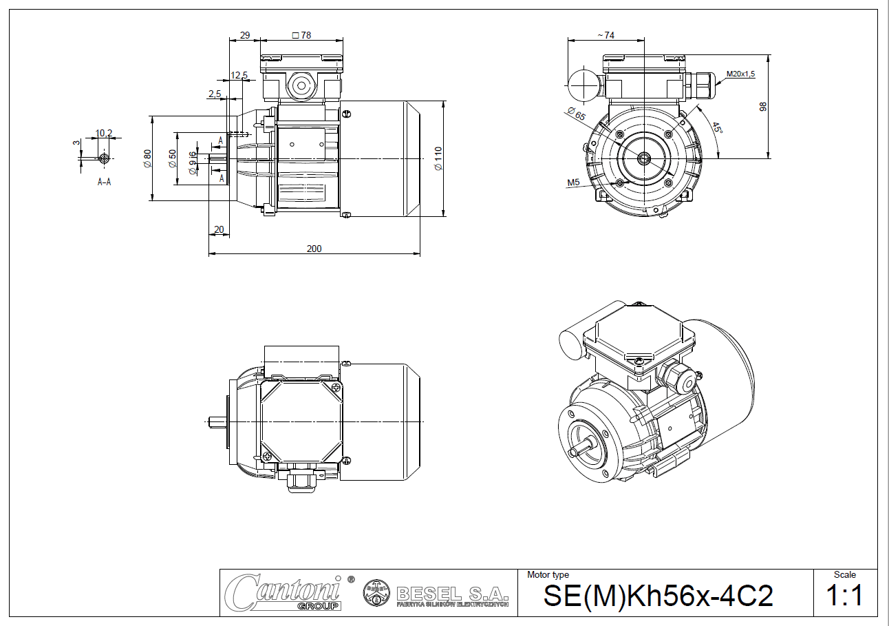 SILNIK SEMKh 71-4B2- 0,25 kW 1340 B14/2 (Zdjęcie 38)