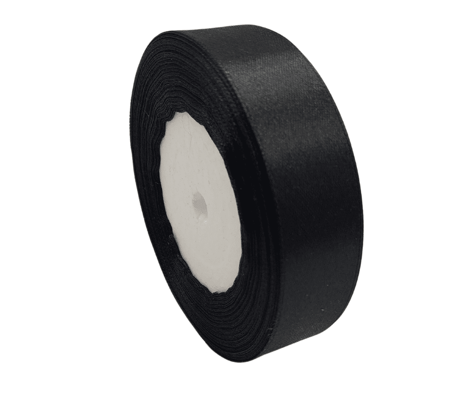 WSTĄŻKA ATŁASOWA 25MM-32M FS04-08 CZARNY