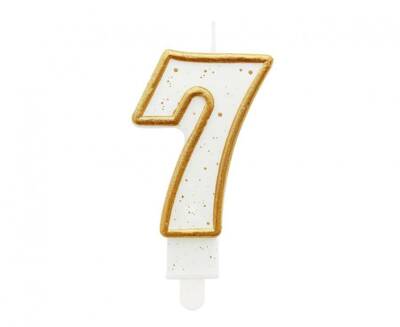 Świeczka Cyferka Złoty Kontur 7
